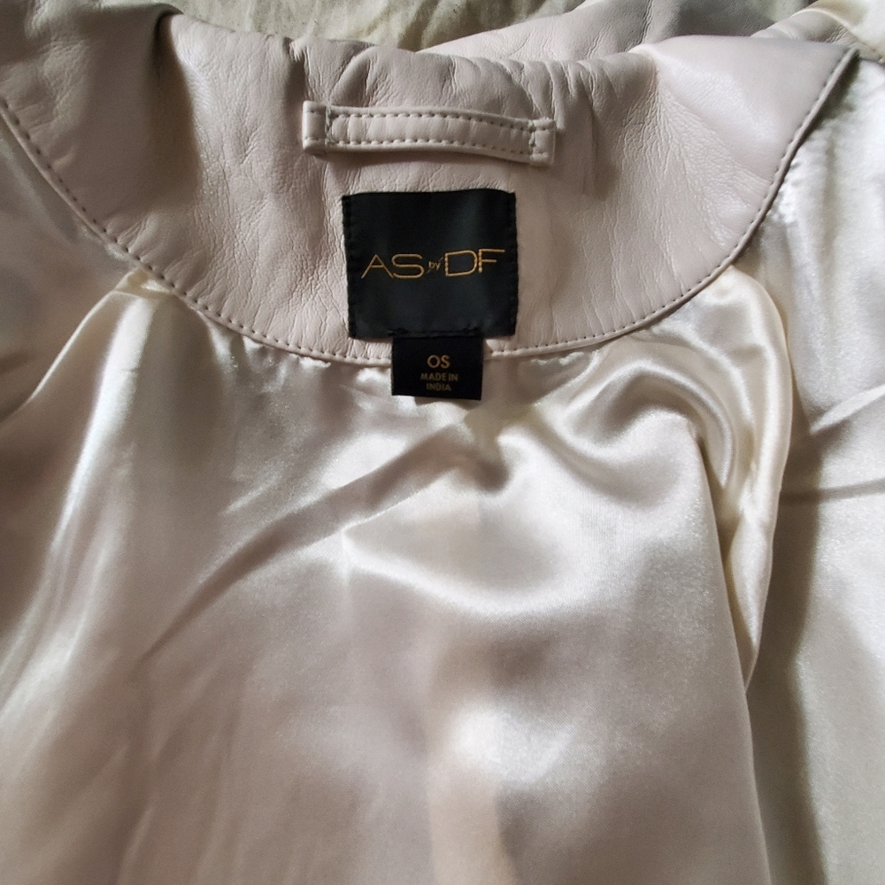 Asdf white leather cape like new, never worn